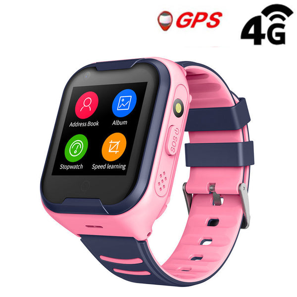 Kids Waterproof GPS Smart Watch, Laxcido 4G Children Video Phone Call Real-time Tracking Camera SOS Alarm Geo-Fence Touch Screen Monitoring Health Steps Flashlight Anti-Lost GPS Tracker Watch