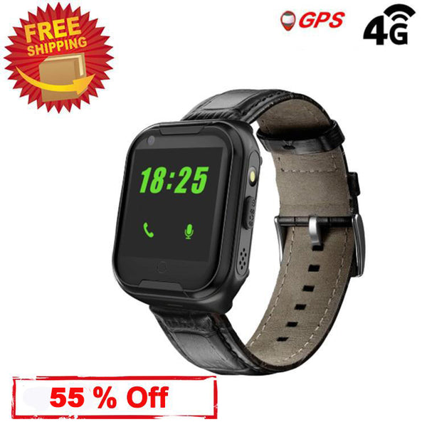 Laxcido Elderly GPS Smart Watch, 4G Heart Rate Blood Pressure Monitoring Smartwatch, Video Call Step Counter Geo-Fence SOS Voice Messages Waterproof Tracker Phone Watch for Dementia Alzheimer's